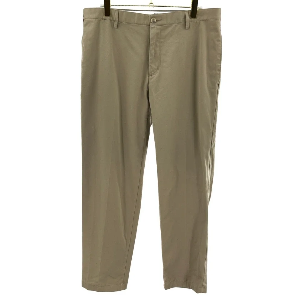 Lands End Mens Tailored Fit Chino Pants Khaki Brown 38x30‎